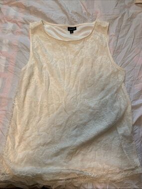 torrid Cream Lace Tank with Lined Bodice